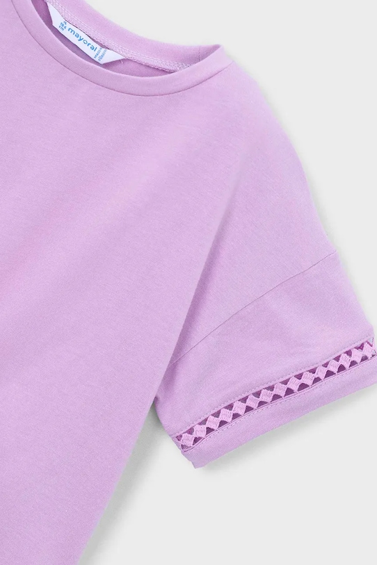 Djevojčice Dječja pamučna majica kratkih rukava Mayoral 3012.6H.Mini.PPY2 ljubičasta