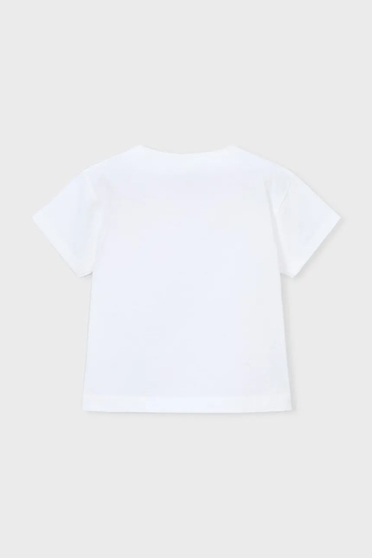 Dziewczynka Mayoral t-shirt bawełniany dziecięcy 3013.6H.Mini.PPY2 biały