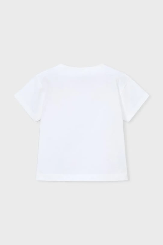 Dziewczynka Mayoral t-shirt bawełniany dziecięcy 3013.6H.Mini.PPY2 biały