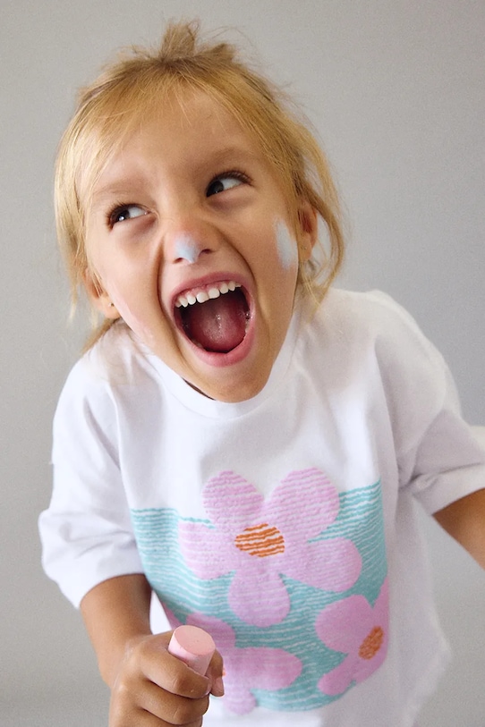 Mayoral t-shirt bawełniany dziecięcy 3016.6K.Mini.PPY2 biały