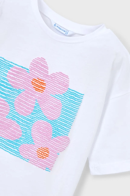 Mayoral t-shirt bawełniany dziecięcy biały 3016.6K.Mini.PPY2