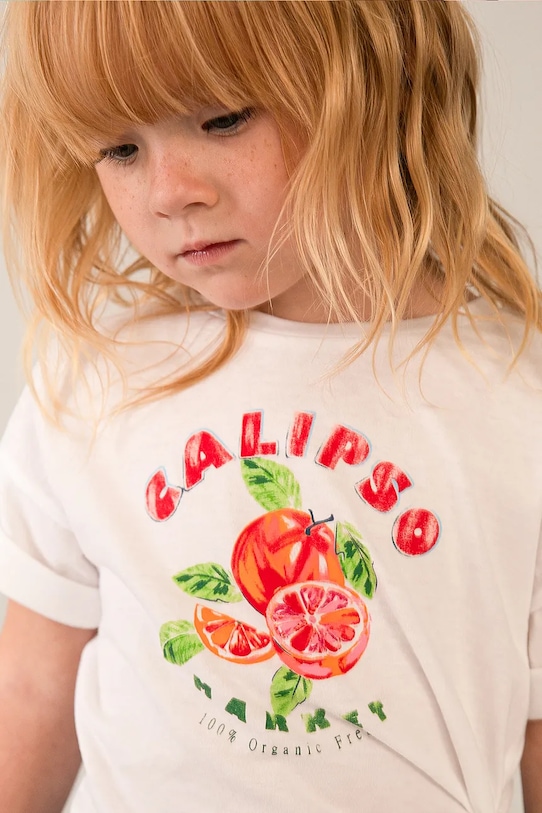 Mayoral t-shirt bawełniany dziecięcy 3016.6K.Mini.PPY2 biały