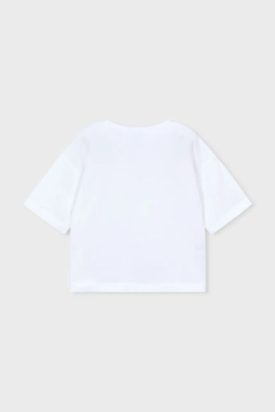 Dziewczynka Mayoral t-shirt bawełniany dziecięcy 3016.6K.Mini.PPY2 biały