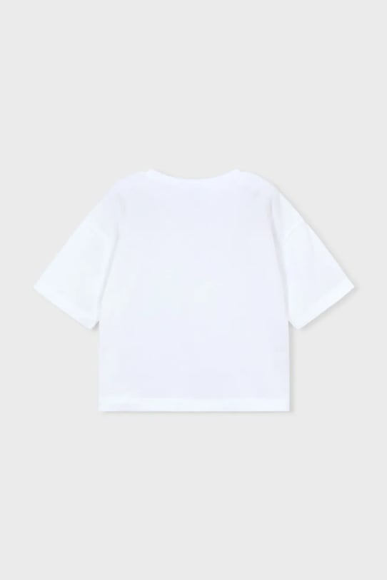 Dziewczynka Mayoral t-shirt bawełniany dziecięcy 3016.6K.Mini.PPY2 biały