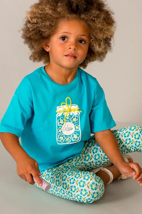 Mayoral t-shirt bawełniany dziecięcy 3016.6K.Mini.PPY2 niebieski