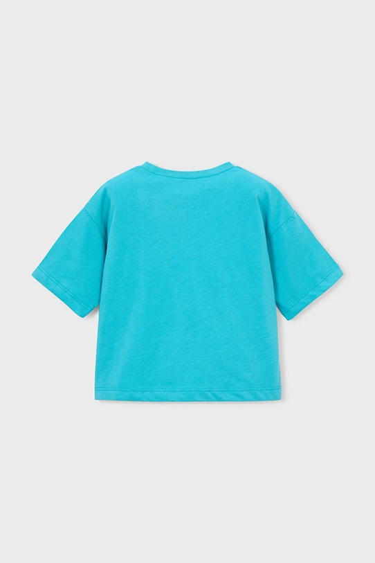 Dziewczynka Mayoral t-shirt bawełniany dziecięcy 3016.6K.Mini.PPY2 niebieski