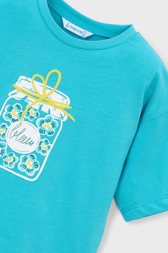 Mayoral t-shirt bawełniany dziecięcy niebieski 3016.6K.Mini.PPY2