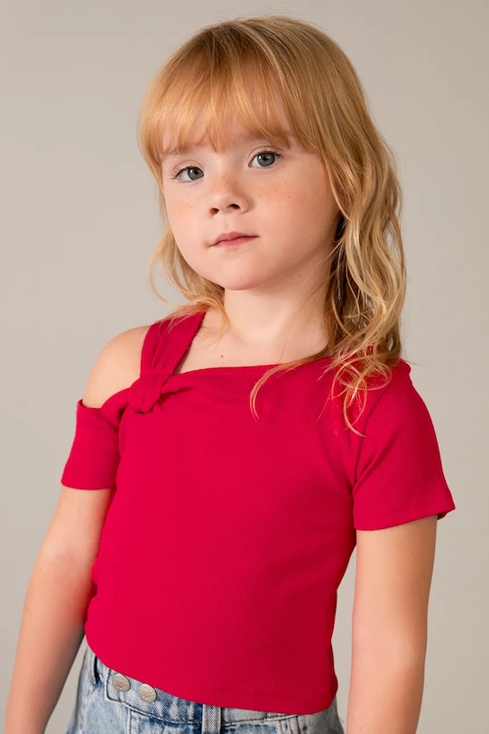 Mayoral t-shirt dziecięcy z elastanem czerwony 3017.6K.Mini.PPY2