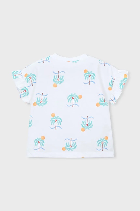 Dziewczynka Mayoral t-shirt bawełniany dziecięcy 3018.6N.Mini.PPY2 biały