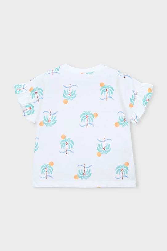 Dziewczynka Mayoral t-shirt bawełniany dziecięcy 3018.6N.Mini.PPY2 biały