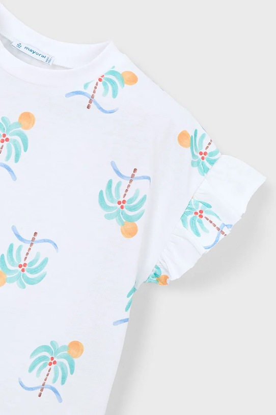 Mayoral t-shirt bawełniany dziecięcy biały 3018.6N.Mini.PPY2