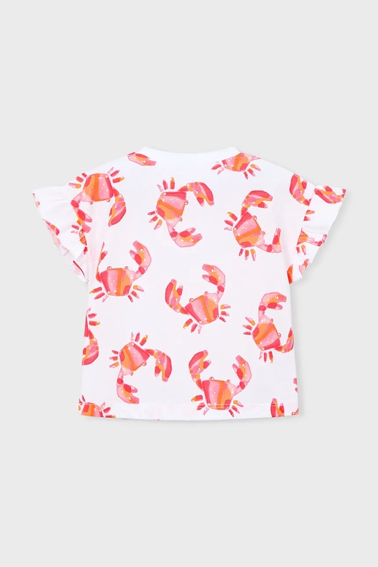 Dziewczynka Mayoral t-shirt bawełniany dziecięcy 3018.6N.Mini.PPY2 biały