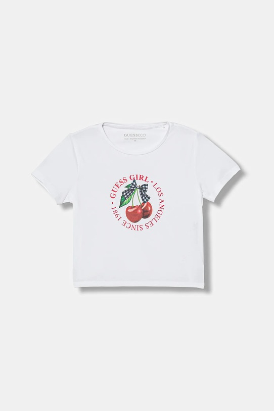 Guess maglietta per bambini tessuto elasticizzato bianco J6RI02.K6YW4.PPY2