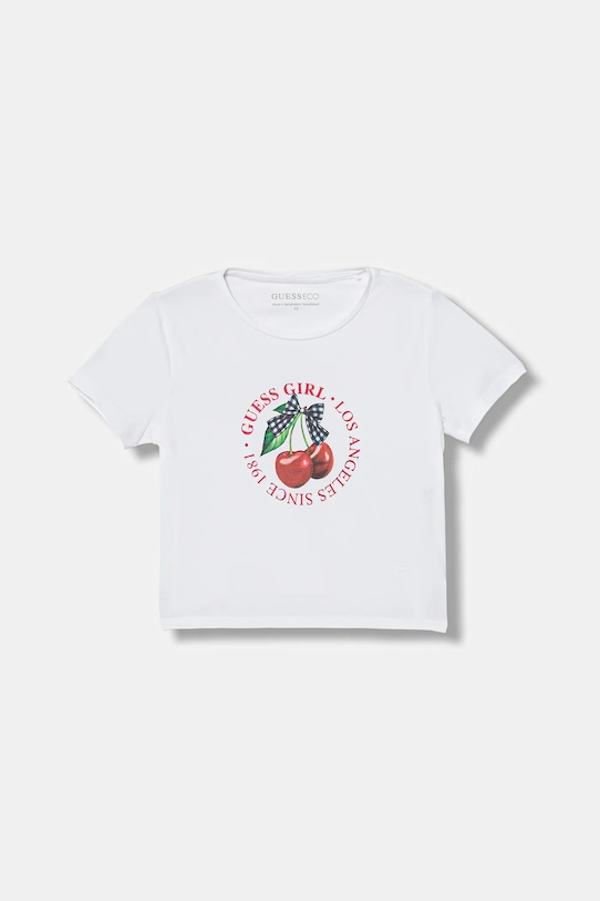 Guess maglietta per bambini tessuto elasticizzato bianco J6RI02.K6YW4.PPY2