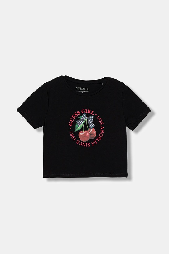 Guess t-shirt dziecięcy z elastanem czarny J6RI02.K6YW4.PPY2