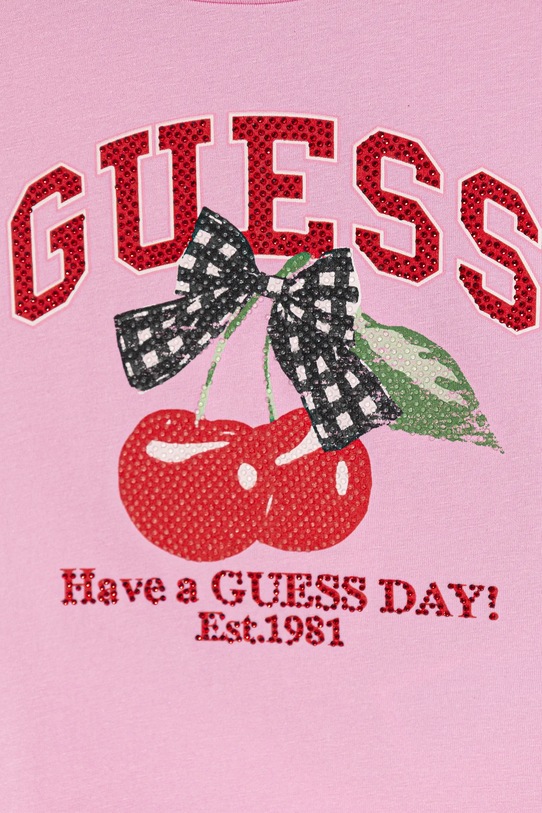 Dziewczynka Guess t-shirt dziecięcy J6RI06.K6YW4.PPY2 różowy