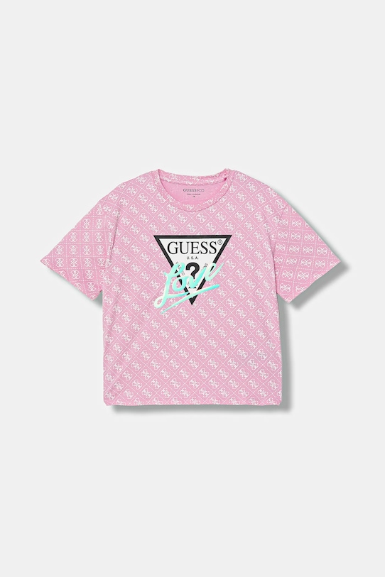Guess maglietta per bambini sovrastampa rosa J6RI08.K6YW4.PPY2