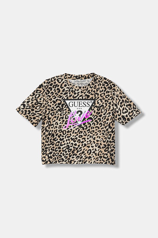 Guess t-shirt dziecięcy z elastanem beżowy J6RI08.K6YW4.PPY2