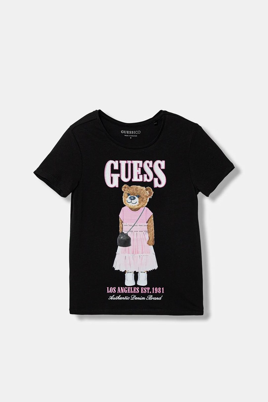 Guess t-shirt dziecięcy z elastanem czarny J6RI10.K6YW4.PPY2