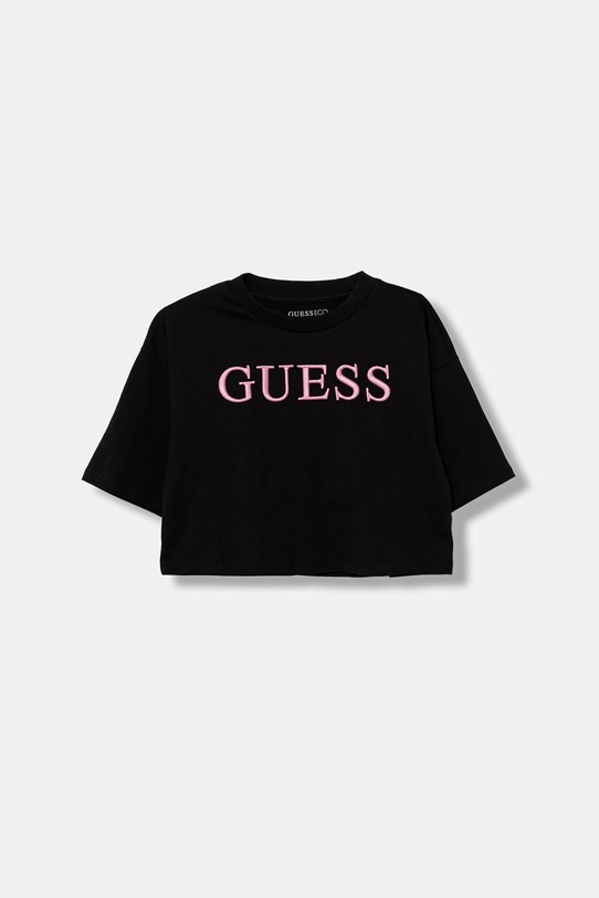 Guess t-shirt bawełniany dziecięcy bawełna czarny J6RI11.KCNQ4.PPY2