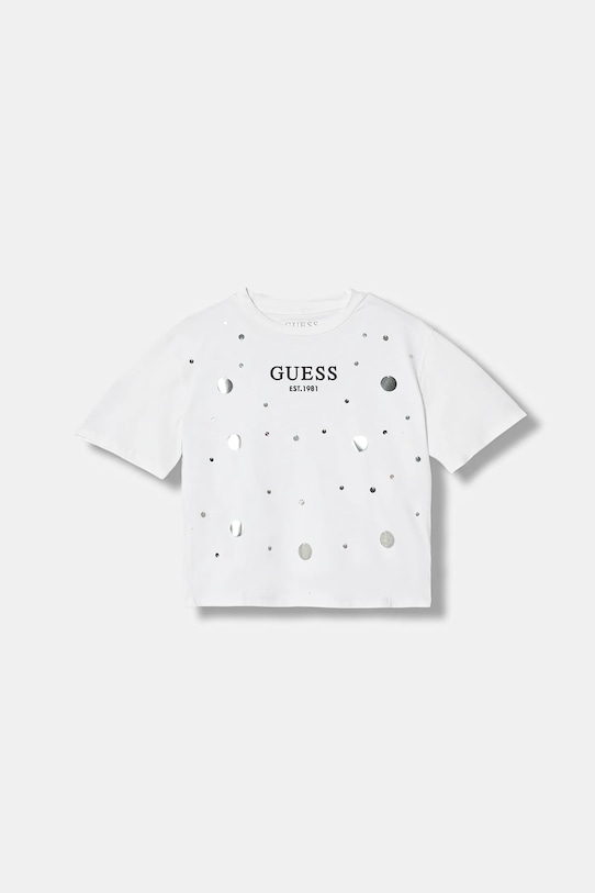 Guess t-shirt dziecięcy aplikacja biały J6RI12.J1314.PPY2