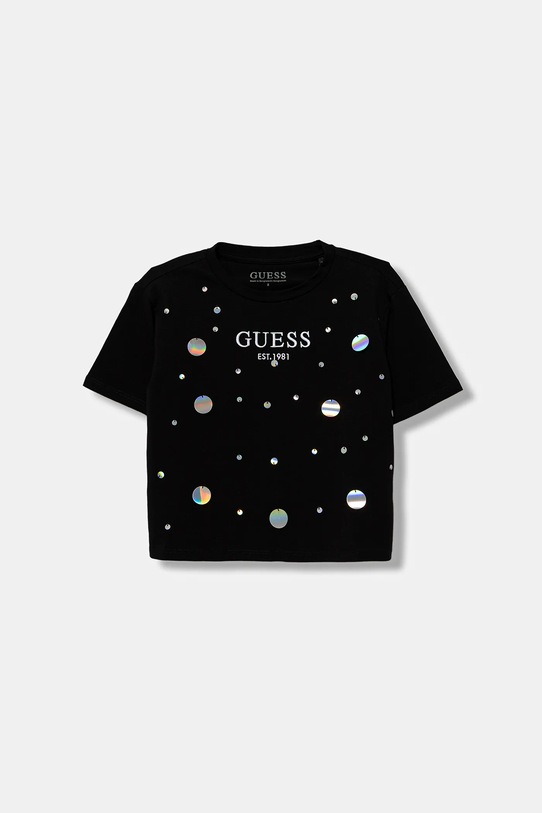 Guess t-shirt dziecięcy aplikacja czarny J6RI12.J1314.PPY2
