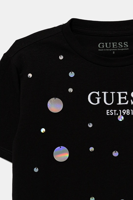 Dziewczynka Guess t-shirt dziecięcy J6RI12.J1314.PPY2 czarny