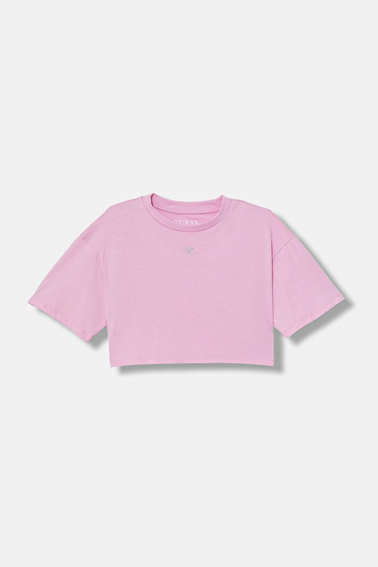Guess t-shirt bawełniany dziecięcy J6RI13.K8HM4.PPY2 różowy SS26