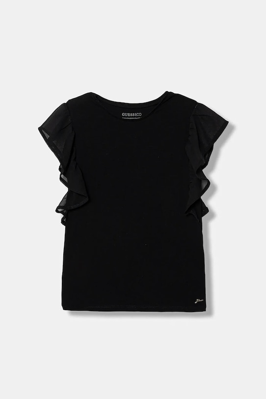 Guess t-shirt dziecięcy z elastanem czarny J6RI14.K6YW4.PPY2