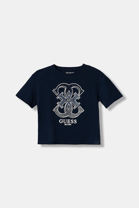 Guess t-shirt dziecięcy z elastanem granatowy J6RI28.K6YW4.PPY2