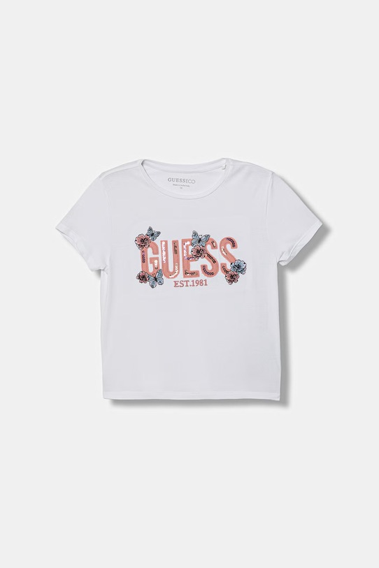 Guess t-shirt dziecięcy aplikacja biały J6RI34.K6YW4.PPY2
