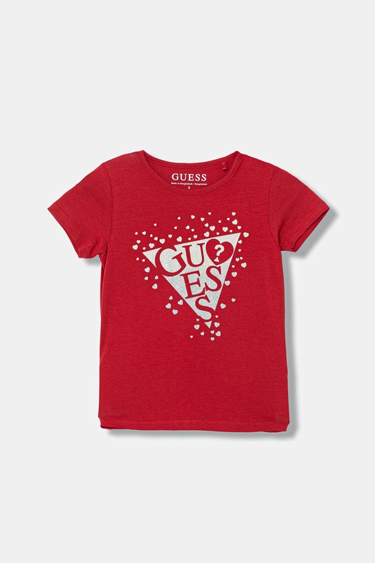 Guess t-shirt dziecięcy z elastanem czerwony K6RI00.K6YW4.PPY2