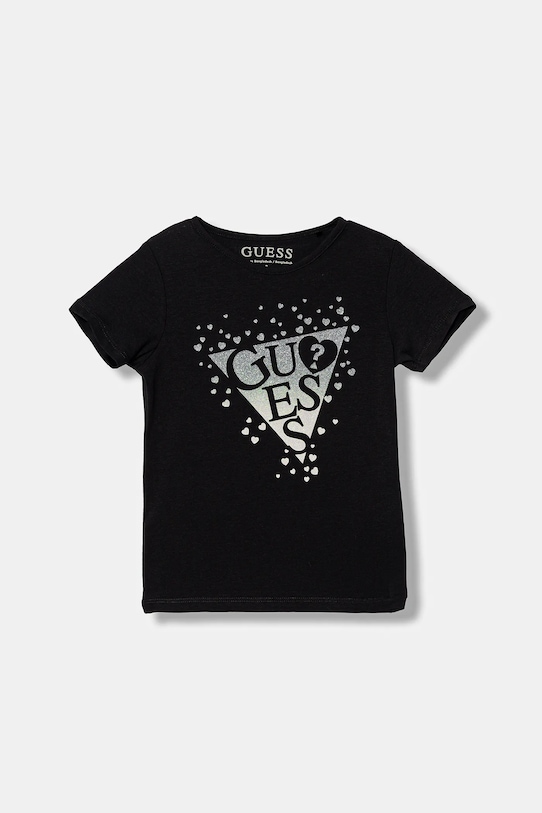 Guess t-shirt dziecięcy z elastanem czarny K6RI00.K6YW4.PPY2