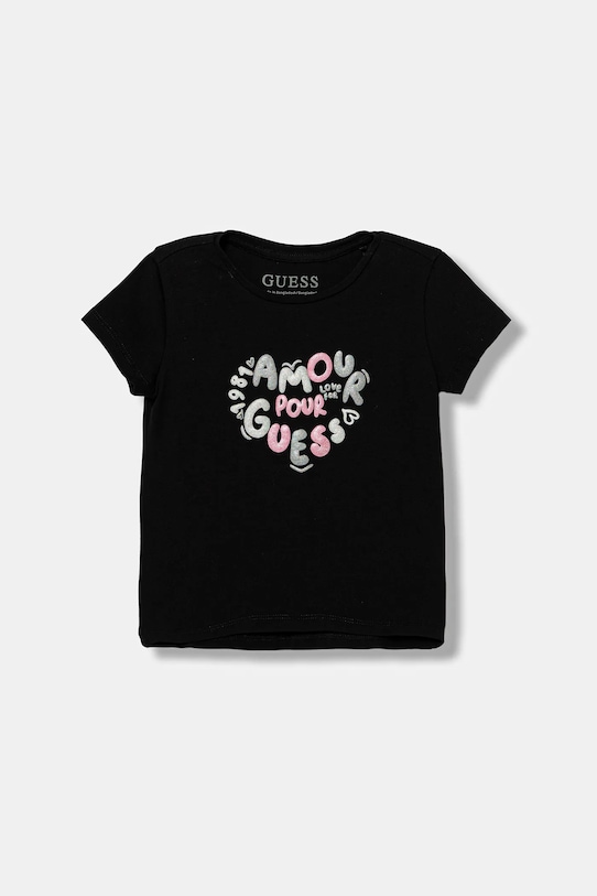 Guess t-shirt dziecięcy z elastanem czarny K6RI02.K6YW4.PPY2