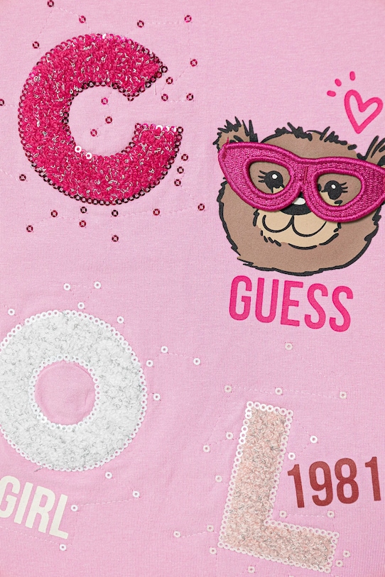Dziewczynka Guess t-shirt dziecięcy K6RI05.K6YW4.PPY2 różowy