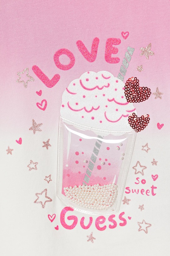 Dziewczynka Guess t-shirt dziecięcy K6RI07.K6YW4.PPY2 różowy