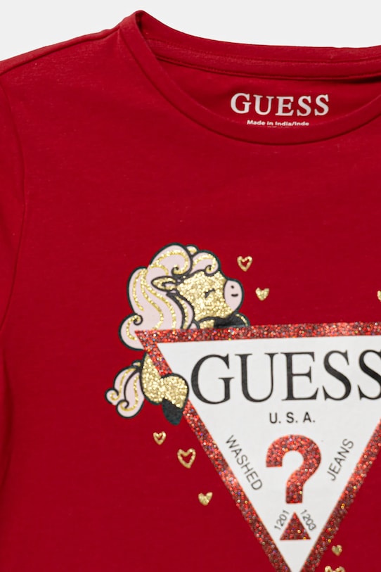 Dziewczynka Guess t-shirt dziecięcy K6RI09.K6YW4.PPY2 czerwony