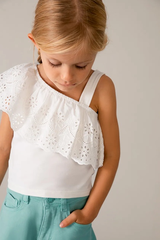 Παιδικό top Mayoral με ελαστάν λευκό 3022.6L.Mini.PPY2