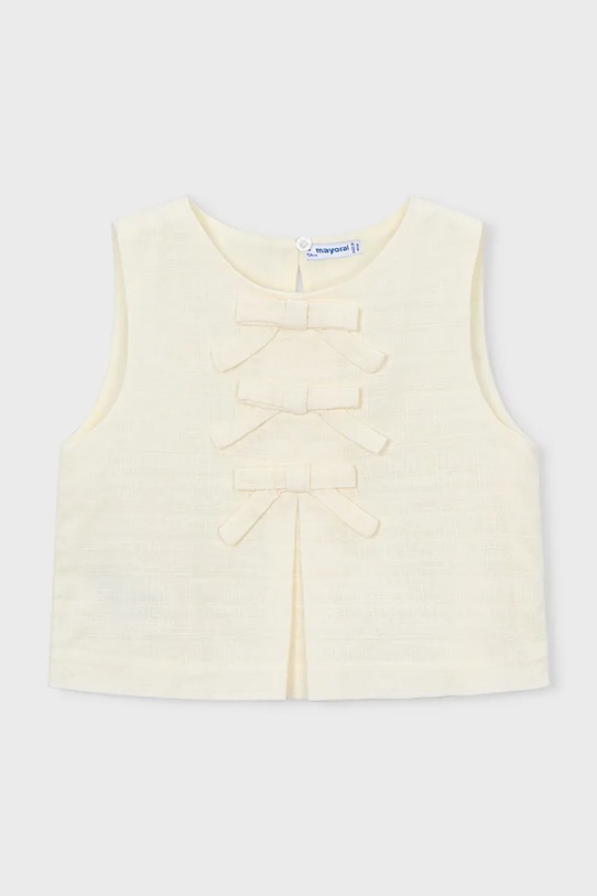 Παιδικό μπλουζάκι με λινό Mayoral 3024.6C.Mini.PPY2 λευκό SS26