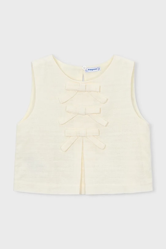 Παιδικό μπλουζάκι με λινό Mayoral 3024.6C.Mini.PPY2 λευκό SS26