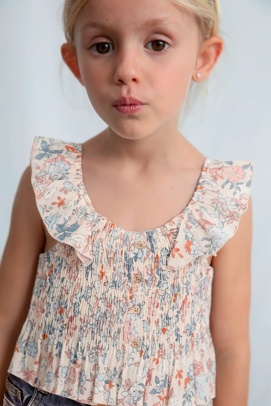 Detský bavlnený top Mayoral bavlna béžová 3028.6H.Mini.PPY2