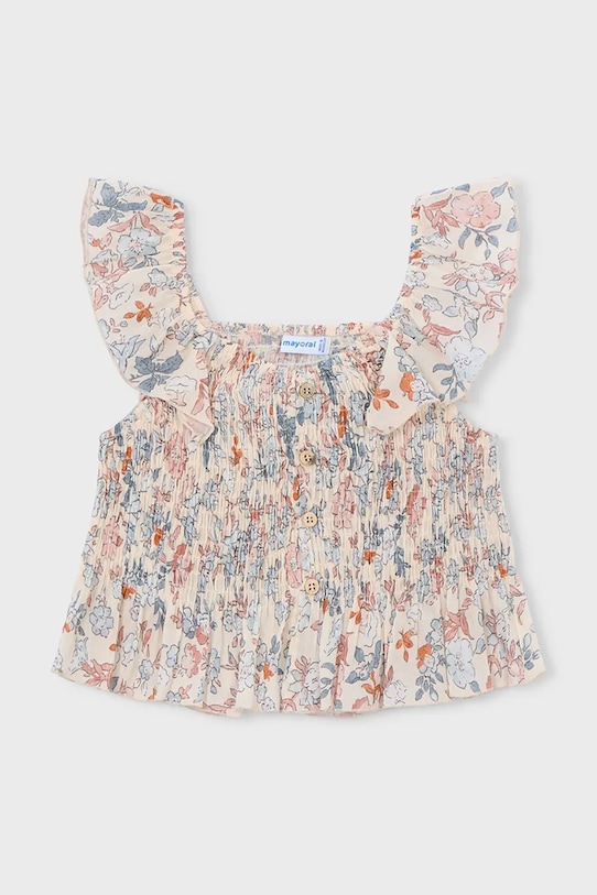 Detský bavlnený top Mayoral 3028.6H.Mini.PPY2 béžová SS26