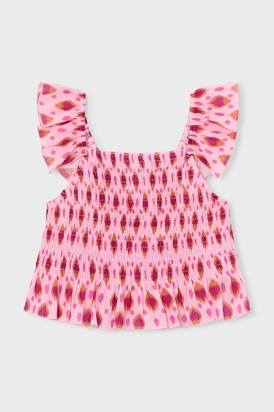 Mayoral top bawełniany dziecięcy 3028.6H.Mini.PPY2 różowy SS26