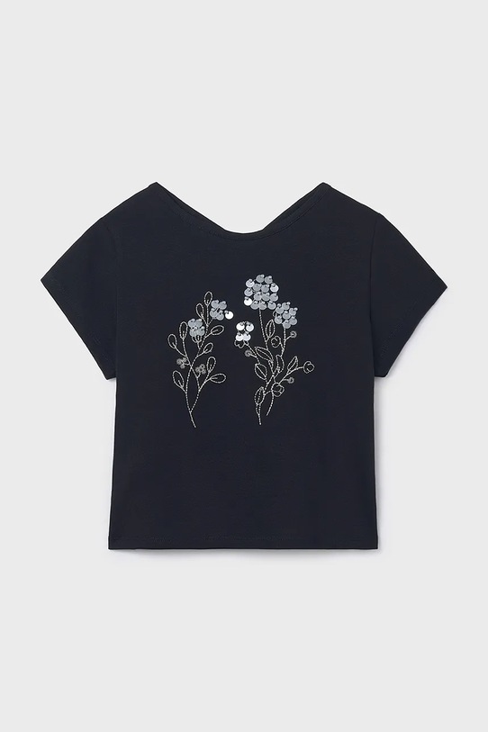 Mayoral t-shirt dziecięcy z elastanem czarny 6002.8A.Junior.PPY2