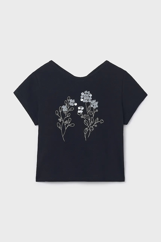 Mayoral t-shirt dziecięcy z elastanem czarny 6002.8A.Junior.PPY2