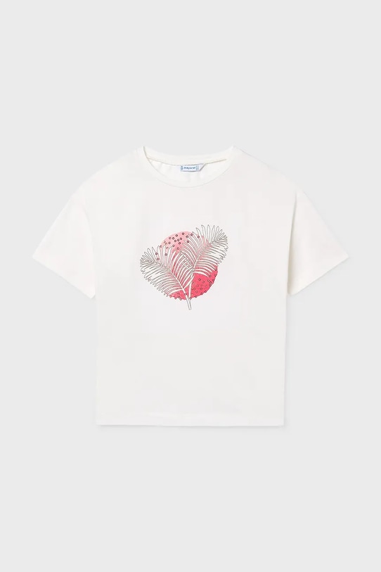 Mayoral t-shirt bawełniany dziecięcy 6005.8C.Junior.PPY2 biały SS26