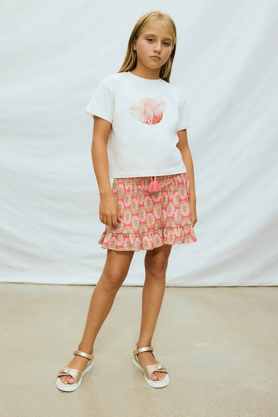 Mayoral t-shirt bawełniany dziecięcy 6005.8C.Junior.PPY2 biały