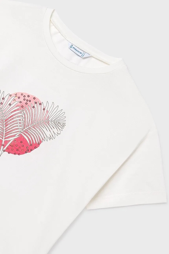 Mayoral t-shirt bawełniany dziecięcy biały 6005.8C.Junior.PPY2