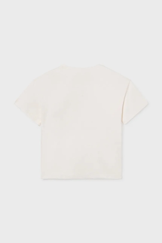 Dziewczynka Mayoral t-shirt bawełniany dziecięcy 6005.8C.Junior.PPY2 biały