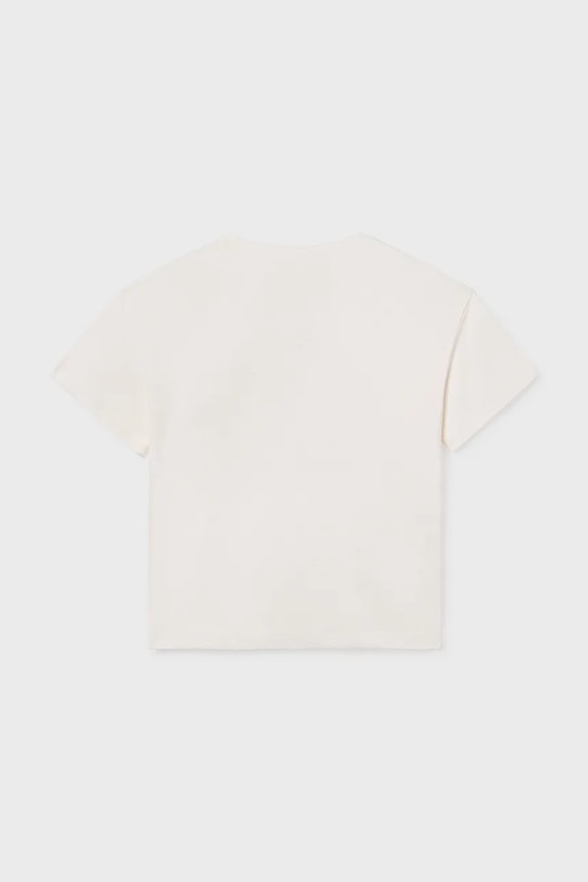 Κοριτσίστικα Παιδικό βαμβακερό μπλουζάκι Mayoral 6005.8C.Junior.PPY2 λευκό